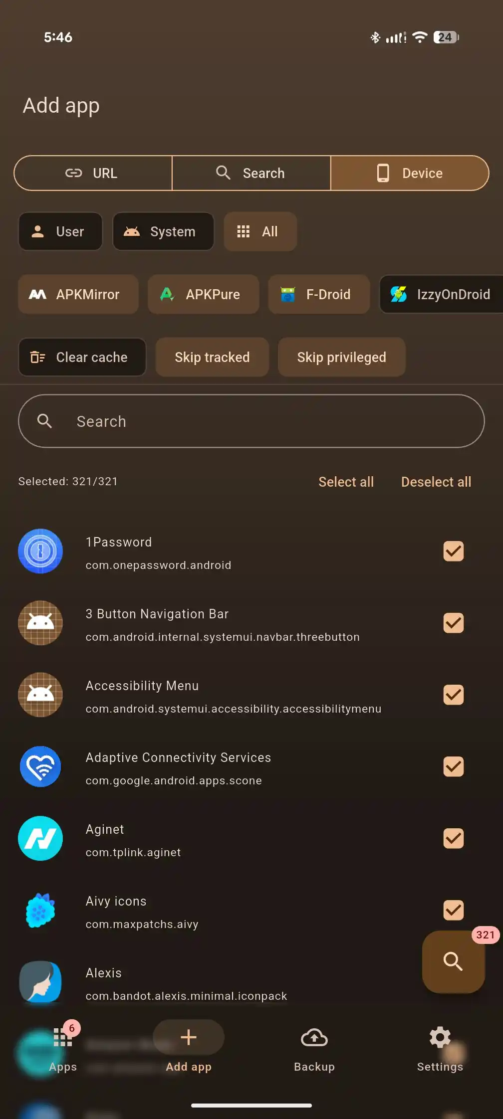 Bulk add scans installed apps and finds them at sources of your choice.